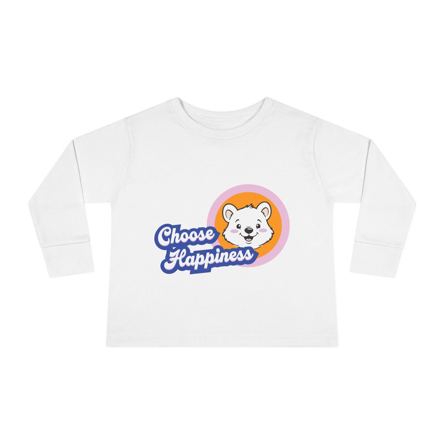 Toddler Long Sleeve Tee - Choose Happiness Quokka Shirt, Cute Kids Apparel, Toddler Gifts, Positive Vibes Merch, Baby Long Sleeve Top