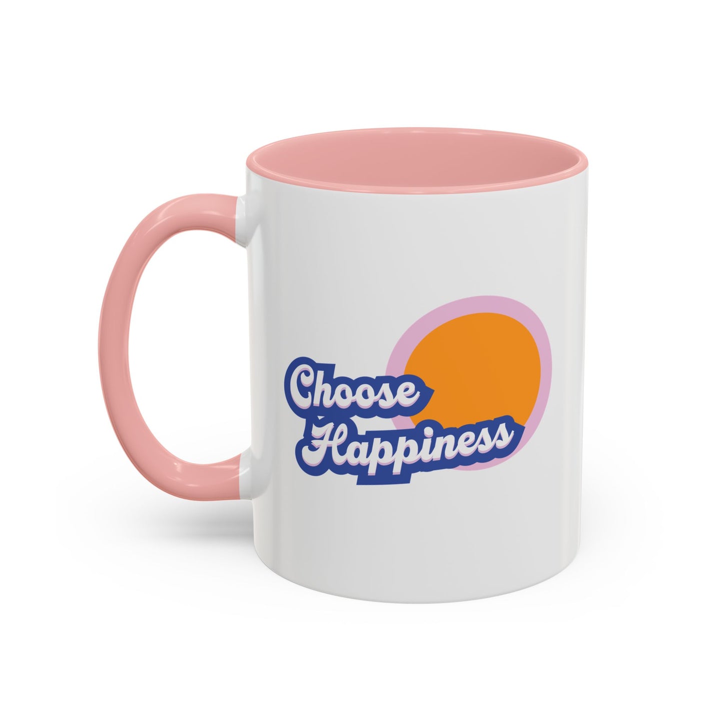 Choose Happiness Accent Coffee Mug, Motivational Ceramic Cup, Gift for Coffee Lovers, Positive Vibes Mug, Office Coffeeware