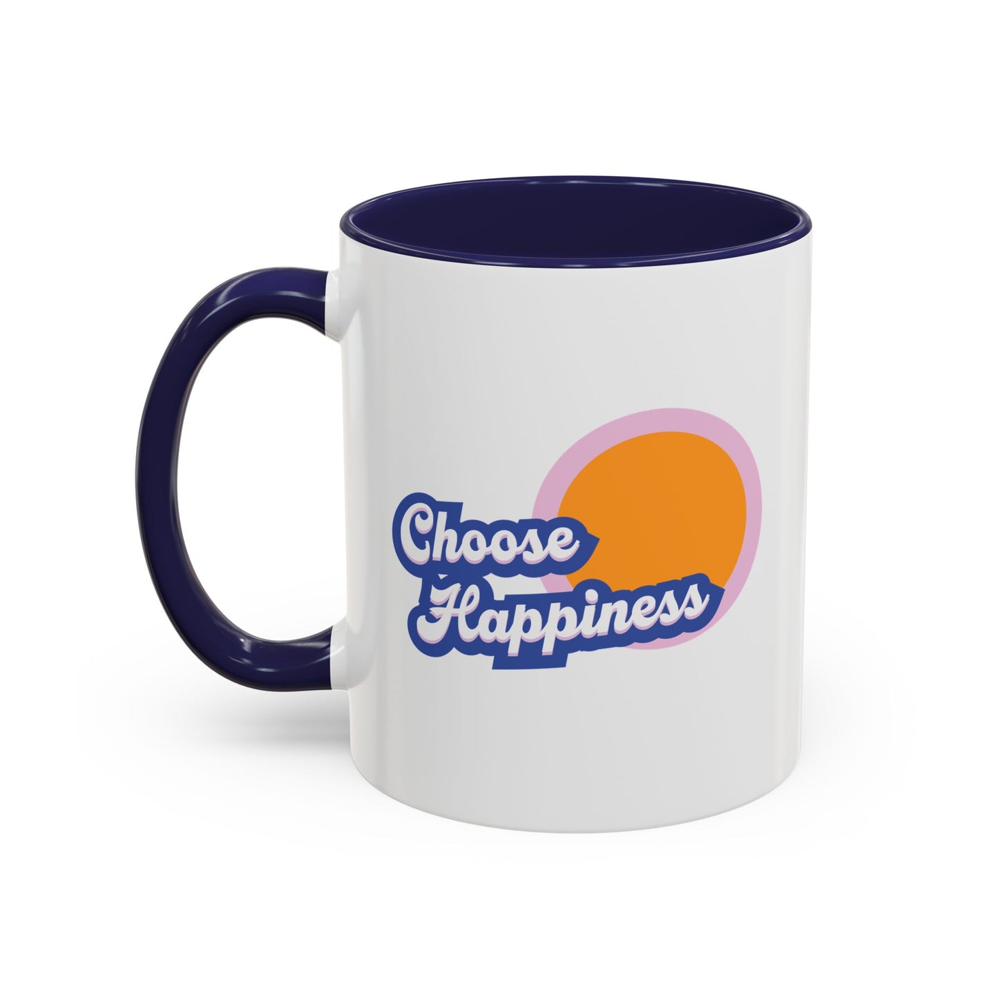 Choose Happiness Accent Coffee Mug, Motivational Ceramic Cup, Gift for Coffee Lovers, Positive Vibes Mug, Office Coffeeware