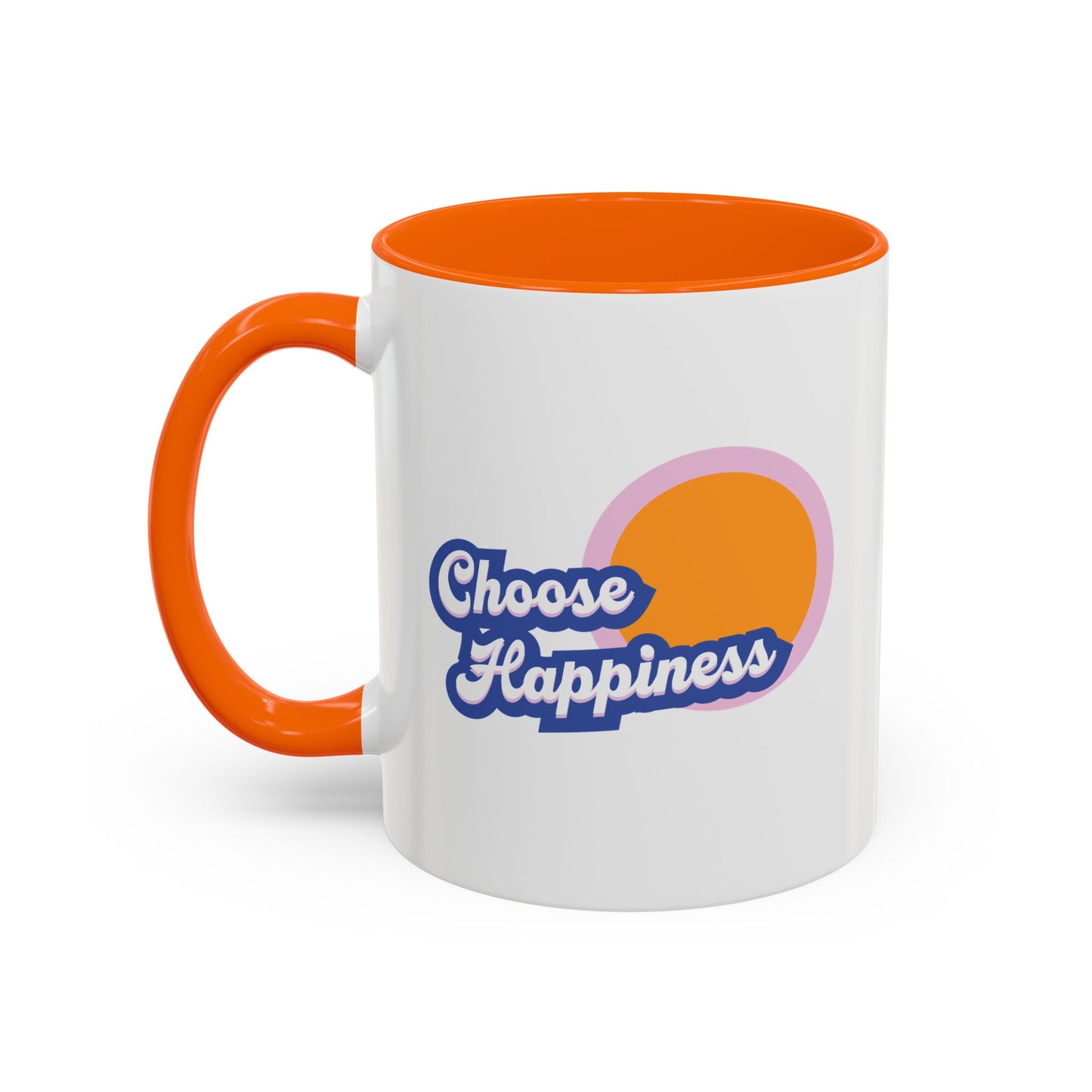 Choose Happiness Accent Coffee Mug, Motivational Ceramic Cup, Gift for Coffee Lovers, Positive Vibes Mug, Office Coffeeware