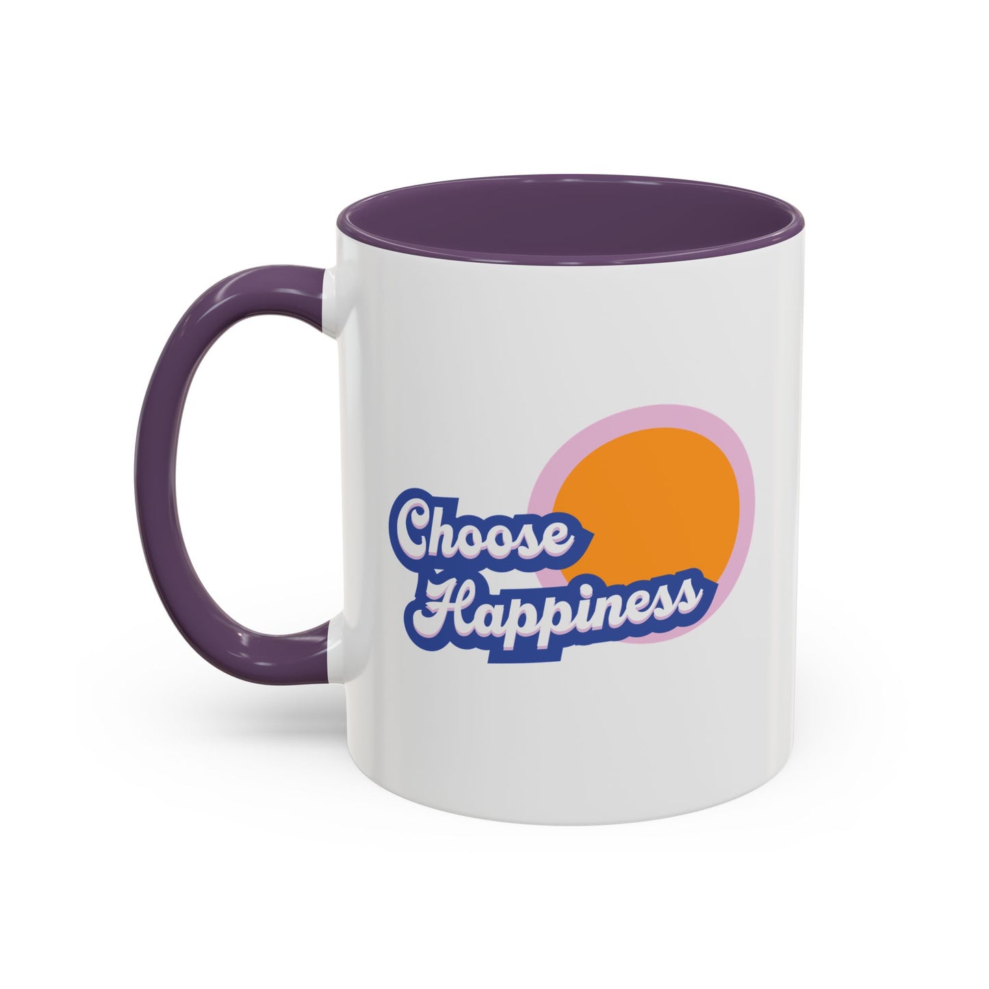 Choose Happiness Accent Coffee Mug, Motivational Ceramic Cup, Gift for Coffee Lovers, Positive Vibes Mug, Office Coffeeware