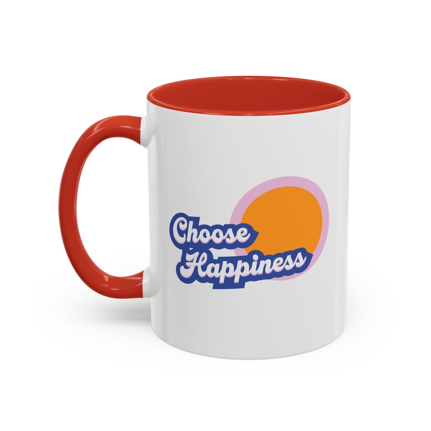Choose Happiness Accent Coffee Mug, Motivational Ceramic Cup, Gift for Coffee Lovers, Positive Vibes Mug, Office Coffeeware