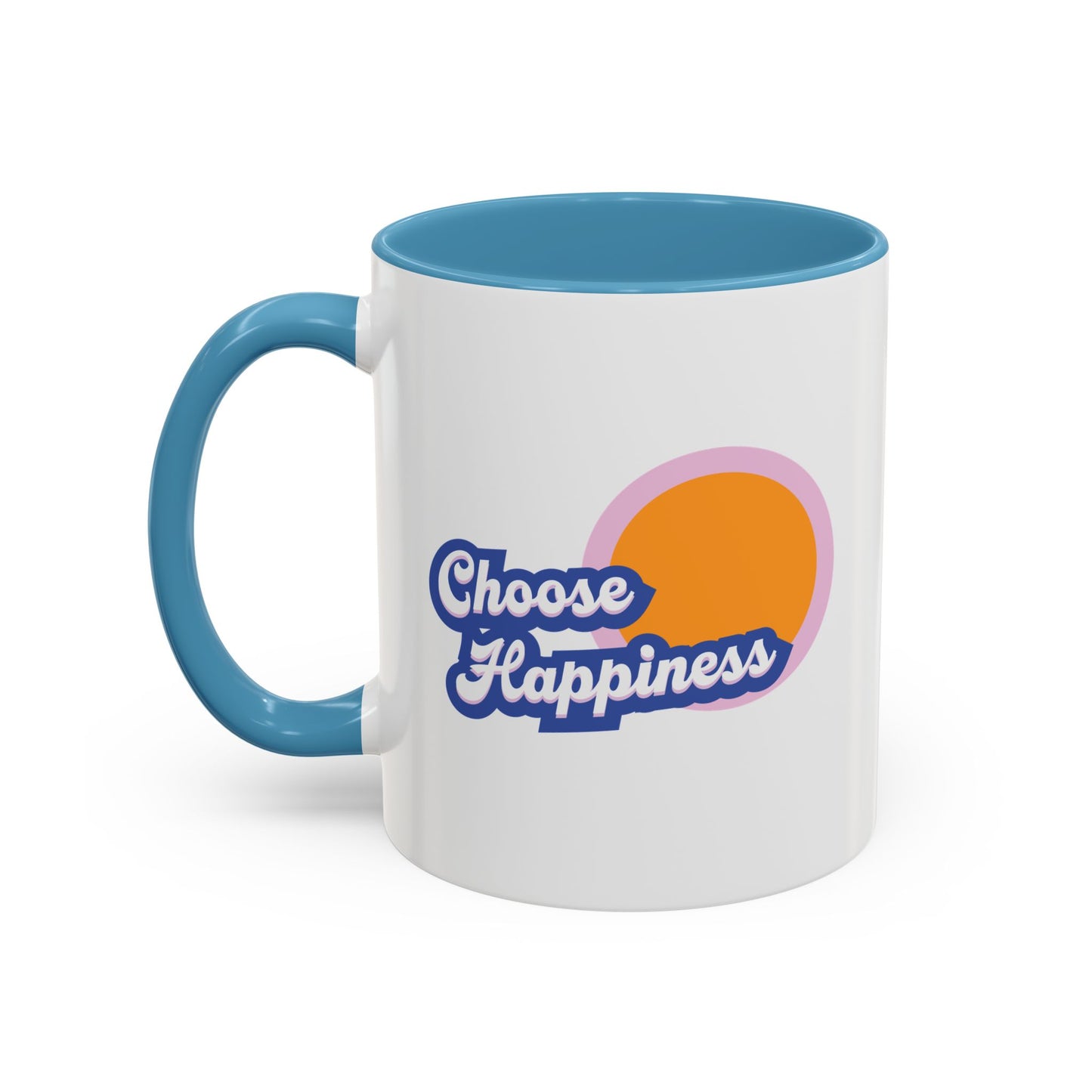 Choose Happiness Accent Coffee Mug, Motivational Ceramic Cup, Gift for Coffee Lovers, Positive Vibes Mug, Office Coffeeware